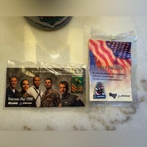 NEW 2 Vintage Boeing Sponsored St. Louis Rams Pins - Veterans Day 1999 & 2005